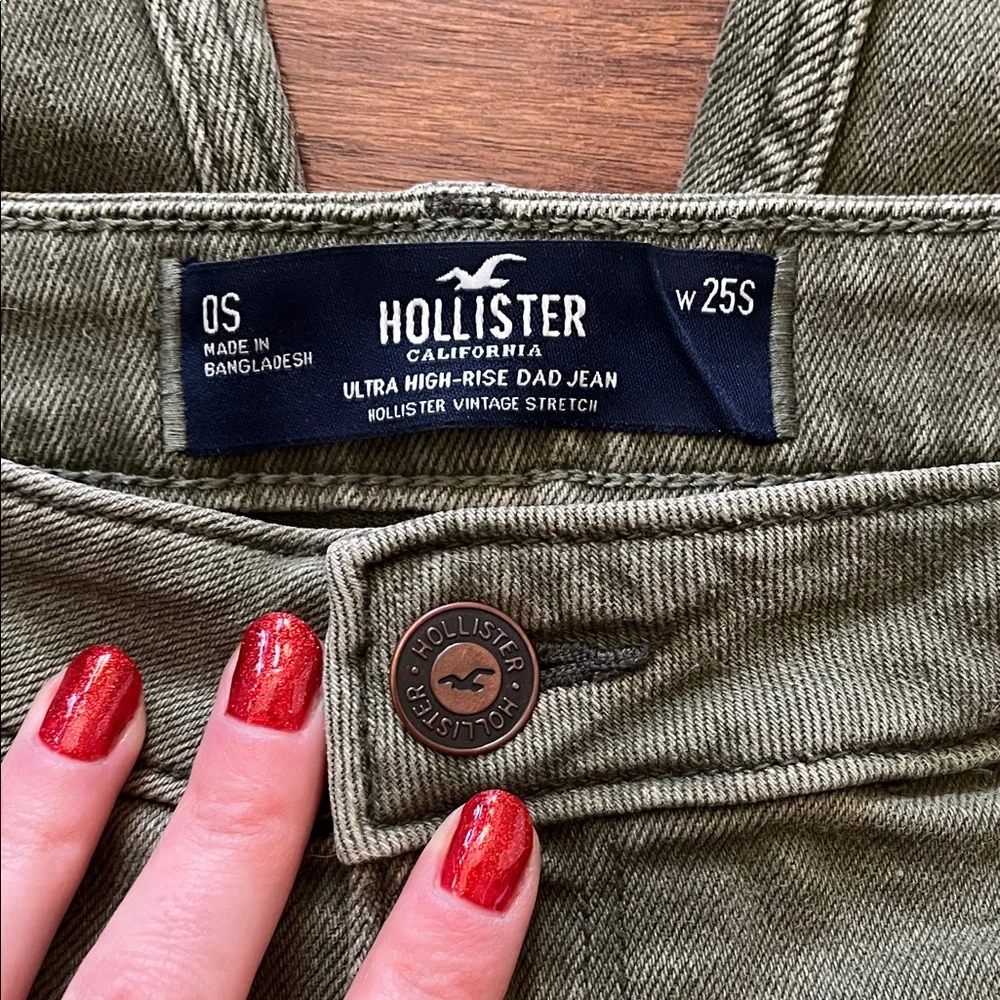 Hollister Olive Green Ultra High Rise Dad Jeans - Picture 4 of 4